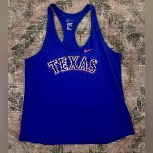 Nike Blue Texas Rangers Athletic Racerback Tank